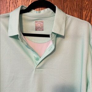 •CALLAWAY• green & white polo